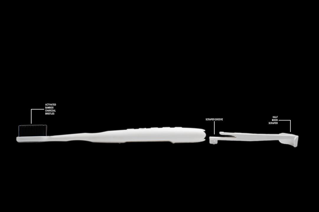 Tokii white sustainable toothbrush with sleek design